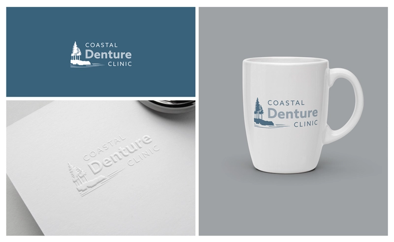 Coastal Denture Clinic logo shown on products